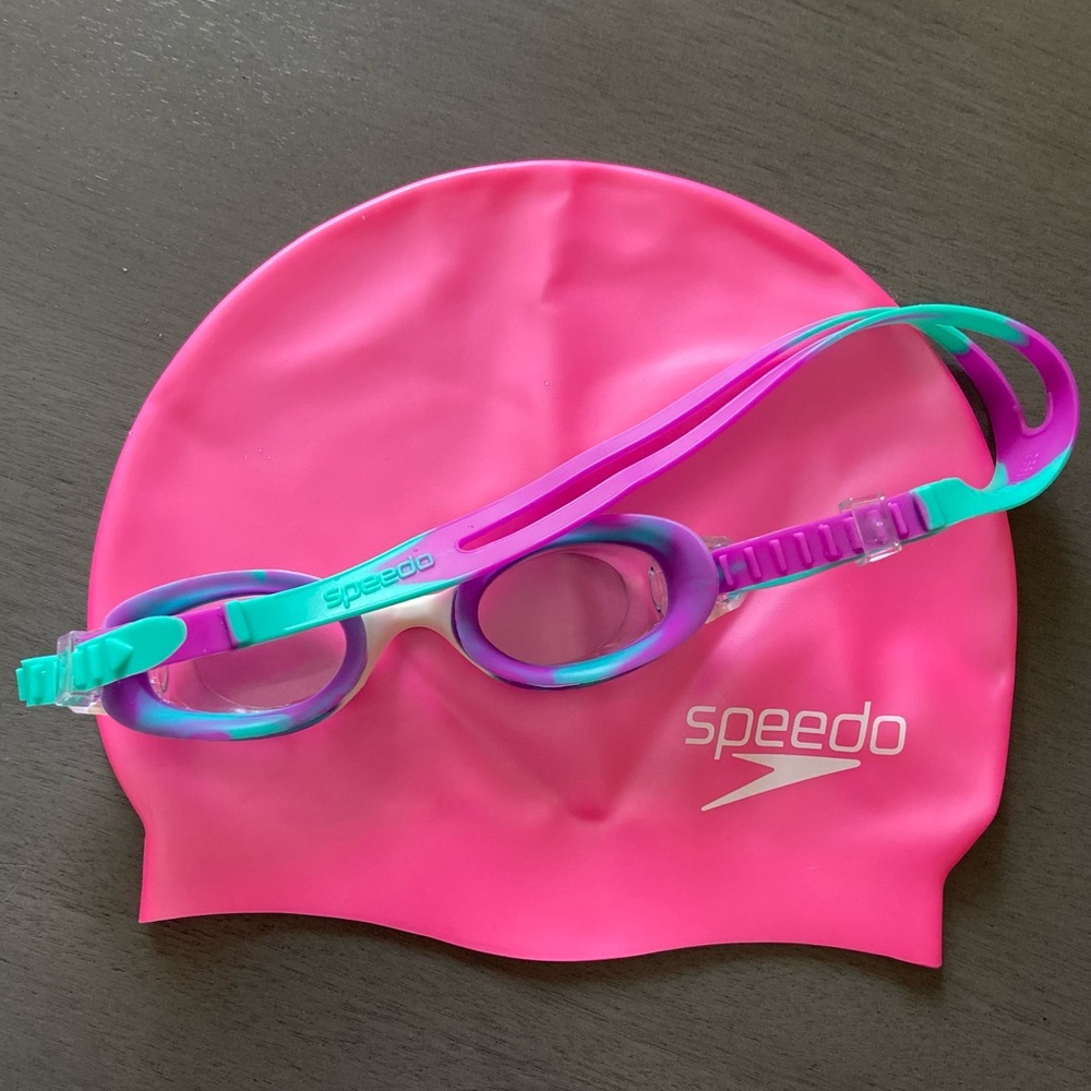 Speedo Swim Cap and Goggles